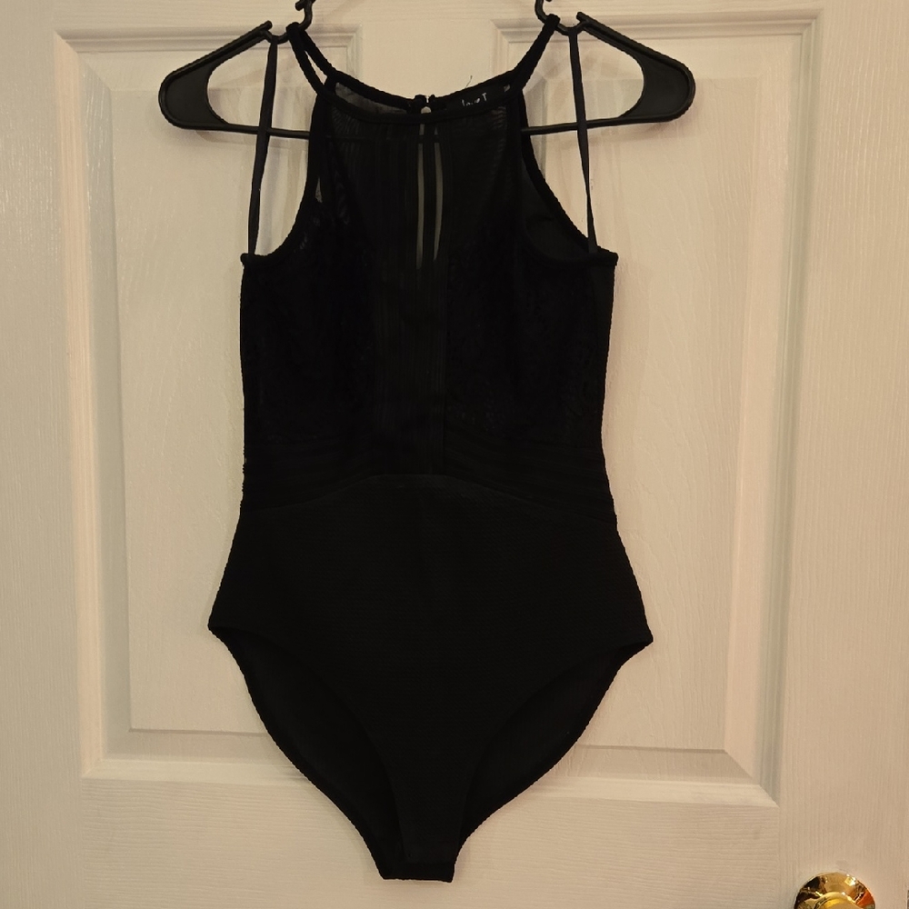 Love J Black Lace Bodysuit